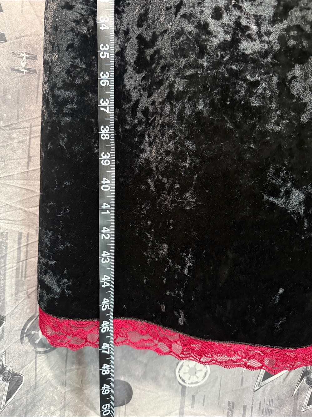 NWT SOURPUSS SLIP AWAY DRESS VELVET RED LACE MIDI SZ XXL - Picture 7 of 8